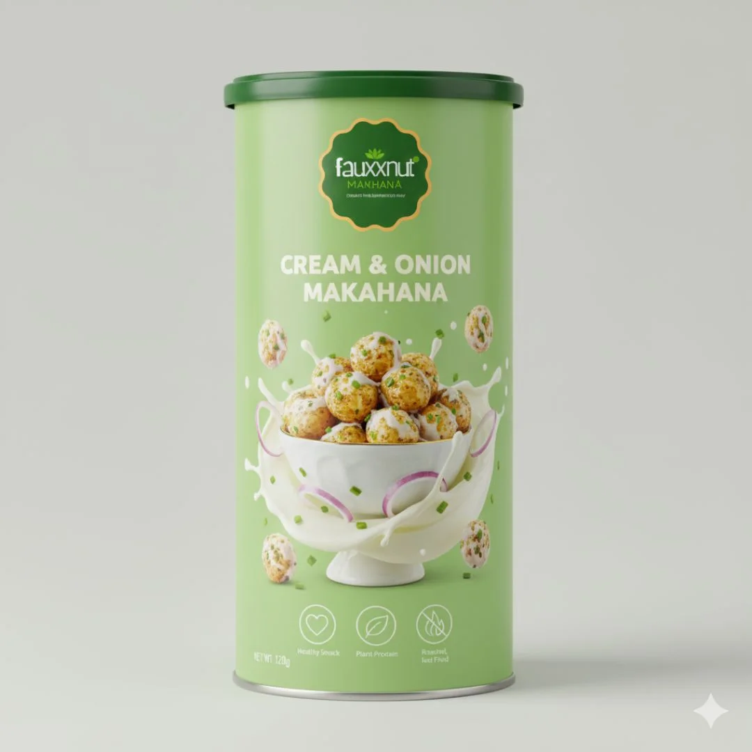 Roasted Makhana – Cream and Onion Flavor